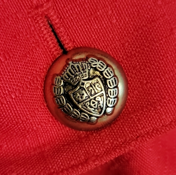 Sag harbor size 14 button closure red blazer gold buttons with cool design - Picture 5 of 6